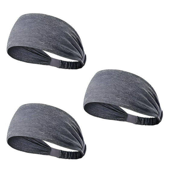 BESTSKY 3Pcs Bandana,Quick-Drying Head Scarf,Sweat Removal Elastic Headband Bandana Headband,Light Gray