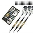 thumbnail image 1 of BESTSKY 3Pcs Darts Advanced Copper-Plated Iron Darts for Maximum Control,High-Accuracy Plastic Darts Tip,Balanced High-Density Aluminum Dart Flights,Black, 1 of 4