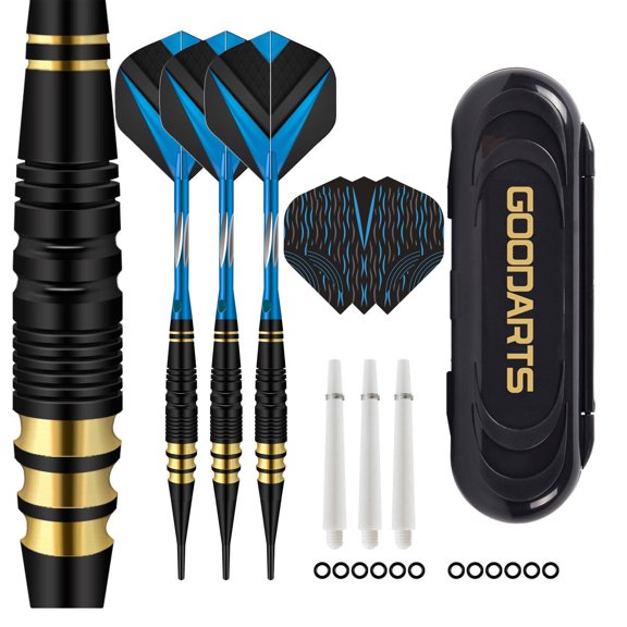 BESTSKY 1Set Darts,Stabilized Flight Darts Metal Tip,Portable Set Dart Flights,Blue