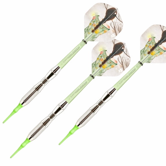 BESTSKY 3Pcs Darts Copper-Plated Iron Darts for Consistent Performance,Highly Accurate Plastic Darts Tip,Well-Balanced High-Density Aluminum Dart Flights,Light Green