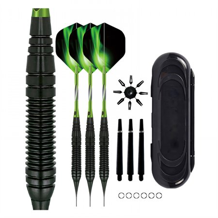 BESTSKY 3Pcs Darts Soft Tip Darts,Aluminum Shaft Darts Metal Tip Set for Casual or Professional Use,Green