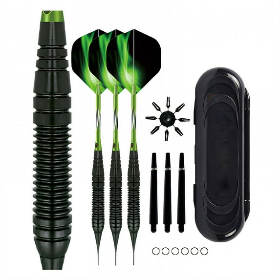 BESTSKY 3Pcs Darts Soft Tip Darts,Aluminum Shaft Darts Metal Tip Set for Casual or Professional Use,Green