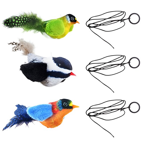 BESTSKY 3Pcs Flapping Bird Cat Toy,Instant Response Bird Cat Toy,Engaging Pet Interaction Cat Bird Toy Flapping,Style3