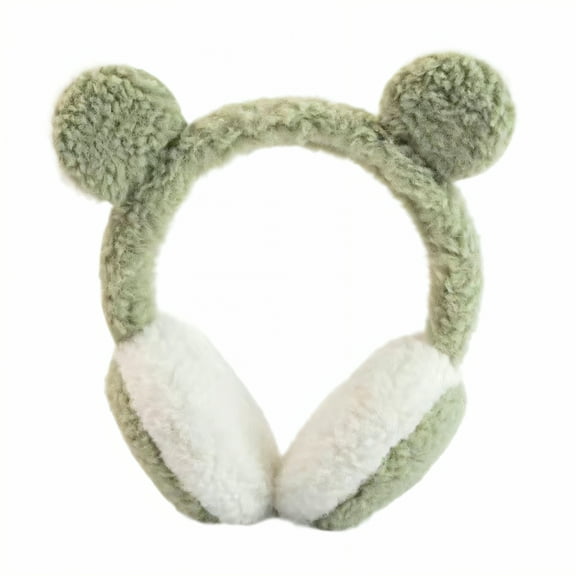 TELOLY Ear Muffs,Adorable Animal Shape Ear Muffs for Winter Women,Playful Winter Accessory Ear Muffs for Men,Green