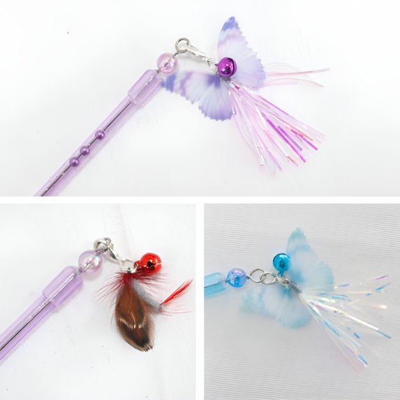 BESTSKY 3Pcs Kitten Toys,Dynamic Effect Interactive Cat Toys,Bright Visual Appeal Cat Wands for Indoor Cats,Style2