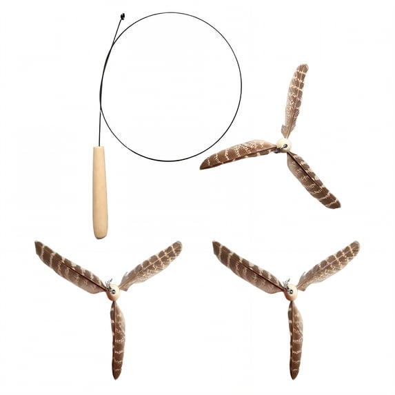 BESTSKY 3Pcs Kitten Toys,Rotating Feathers Cat Wand Toy,Stimulate Cat'S Hunting Instinct Cat Accessories for Indoor Cats,Style1