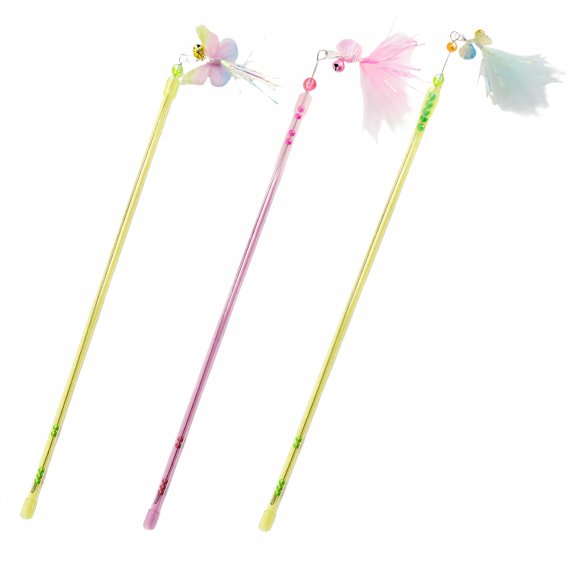 BESTSKY 3Pcs Kitten Toys,Visual Stimulation Cat Wands for Indoor Cats,Enhanced Entertainment Experience Cat Wand,Style2