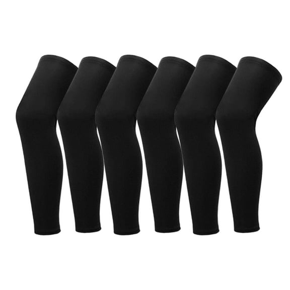 TELOLY 3Pcs Leg Sleeve Breathable Leg Compression Sleeve Soft Fabric Basketball Leg Sleeve Black