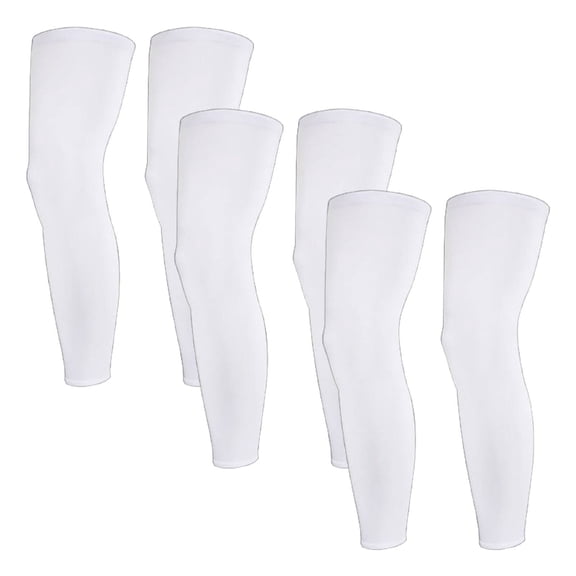 BESTSKY 3Pcs Leg Sleeve High Elasticity Leg Compression Sleeve Comfortable Fit Basketball Leg Sleeve White