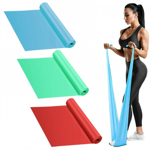 BESTSKY 3Pcs Resistance Bands for Working Out,Breakproof Fiber Yoga Strap,Stretch Bands for Exercise Home Gym Physical Therapy,Colormixing4