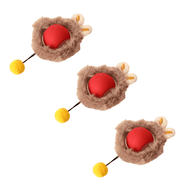 BESTSKY 3Pcs Speedy Tail 2.0 Cat Toy,Throbbing Ball Automatic Cat Toy,Function Cat Toys for Indoor Cats,Red