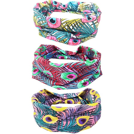 BESTSKY 3Pcs Sweat Band,Stretchy Headbands for Women,Workout Headbands,Multicolor1