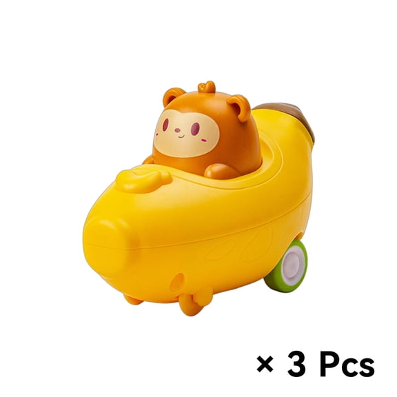 BESTSKY 3Pcs Toddler Cars Inertia Back Design Car Game Various Styles Boy Gifts Yellow Style 3