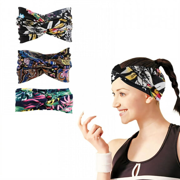 BESTSKY 3Pcs Wide Headbands for Women,Lightweight Sports Headband,Thick Headbands for Women,Style2