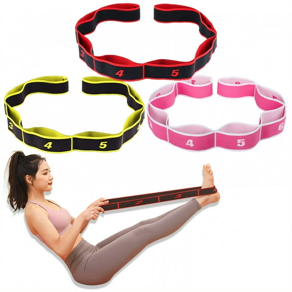 BESTSKY 3Pcs Yoga Strap,Centering Guide Resistance Bands,Yoga Straps for Stretching Home Gym Physical Therapy,Style6
