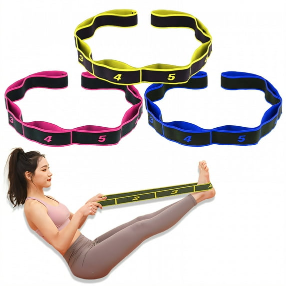 BESTSKY 3Pcs Yoga Strap,Limb Alignment Stretching Strap,Exercise Bands Resistance for Yoga,Pilates,Rehab,Fitness,Strength Training,Style2
