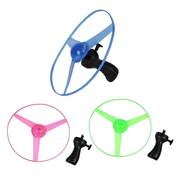 BESTSKY 3pcs Glowing Flying Disc Toys Kids Sky Flying Aerial Disc Launcher Toys