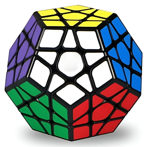 BESTSKY 3x3x3 Dodecahedron Speed Cube, Eco-Friendly ABS Plastic Brain Teaser Puzzle for Cognitive Development, Smooth Rotation Stress Relief Toy for Kids and Adults, Black