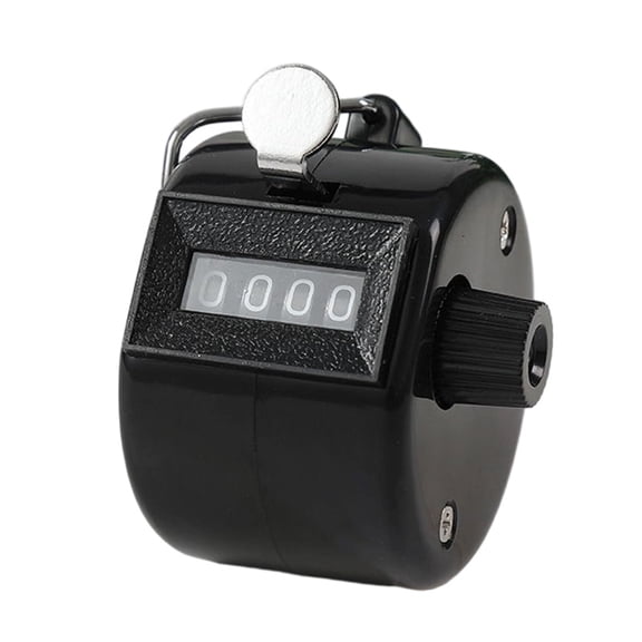 BESTSKY 4 Digit Number Dual Clicker Golf Hand Tally Counter with Metal Hoop and Zero Clea Switch, Compact Design, Black