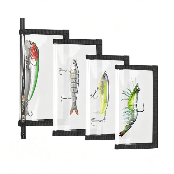 BESTSKY 4 Pack Clear Fishing Bait Wraps Prevnet the Sharp Hook from Pets and Kids Durable 0.5Mm Thicken Pvc Lure Bait Covers Storage Keeps Fishing Safe Easily See Lures 2L+2M