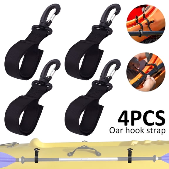 BESTSKY 4-Pack Kayak Paddle Hook with Kayak Paddle Rack Paddle Clip Paddle Holder Paddle Storage Rack Accessories (Black)