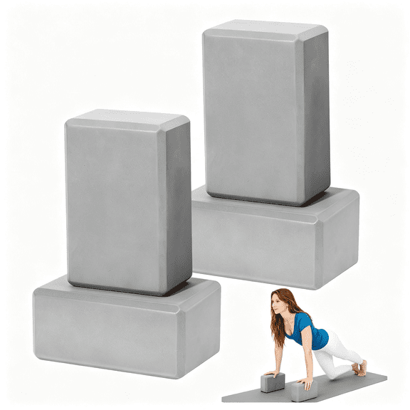 BESTSKY 4 Pack Yoga Blocks - Premium Foam Blocks for Pilates Workout, Stretching, Meditation - Yoga Brick for Flexibility, Balance, Spine Strength, Non-Slip and Lightweight Exercise Blocks