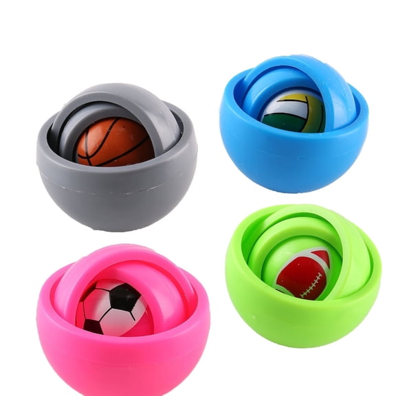 BESTSKY 4 Pcs Finger Fidget Gyroscope Toys, Multicolor Hand Spinning Gadget for Stress Relief and Focus, Portable Desk Gift