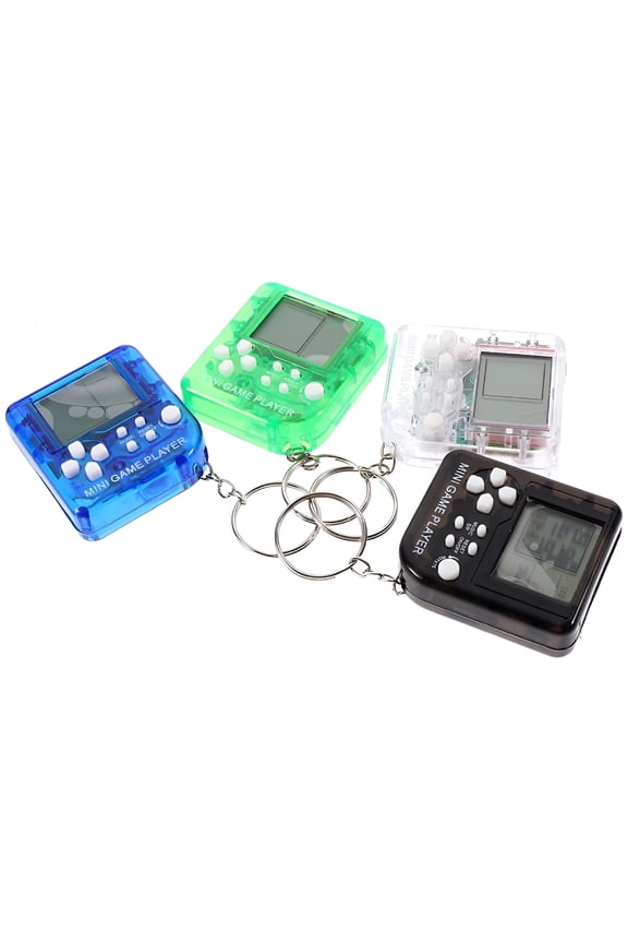 4 Pcs Mini Electronic Game Console Keychain The Gift Toys Gamer Party Supplies Boyfriend Gaming Practical Plastic