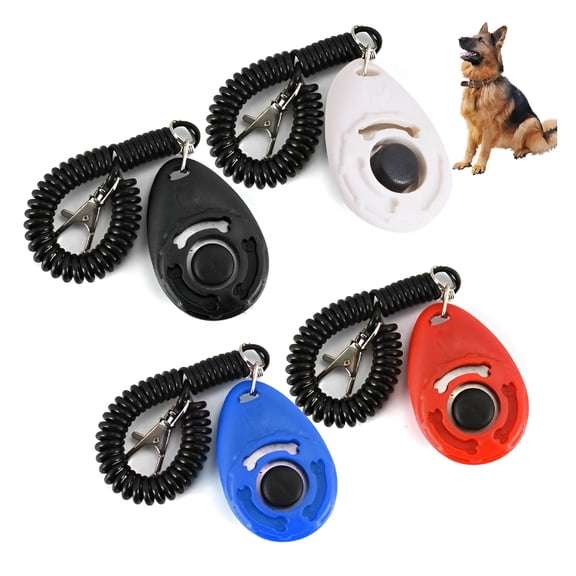 BESTSKY 4 Pcs Professional Dog Clicker Big Button Training Clickers with Wrist Strap