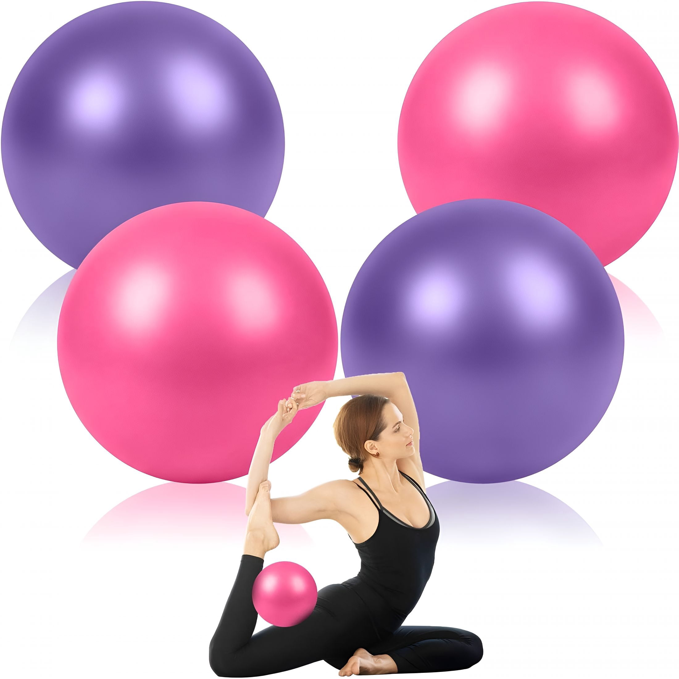 BESTSKY 4 Pcs Small Exercise Pilates Ball 9 Inch Mini Yoga Balls Anti ...