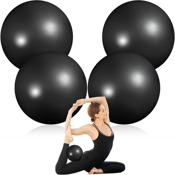 BESTSKY 4 Pcs Small Exercise Pilates Ball 9 Inch Mini Yoga Balls Anti Burst and Slip for Stability,Fitness,Physical Therapy,Stretching&Core Workout at Home Gym Office Class