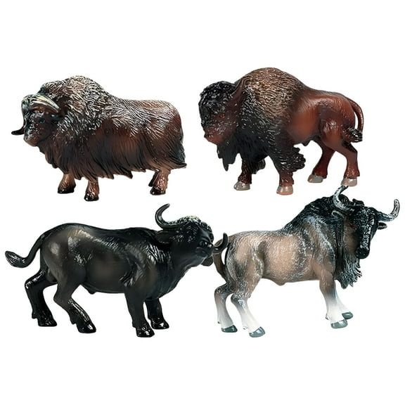 BESTSKY 4 Pieces Cattle Figure Simulated Bull Realistic Animals Cow Educational Toys