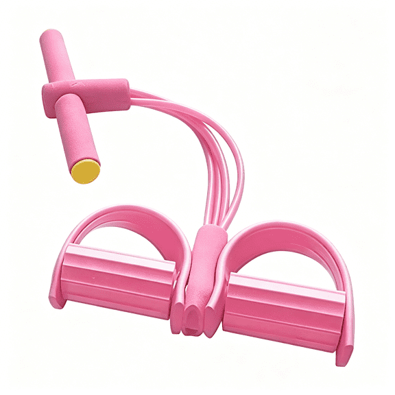 BESTSKY 4-Tube Foot-Pedal Resistance Band | Portable Full-Body Fitness Trainer | Leg Toning&Arm Sculpting Stretch Band (With Comfort Handles)