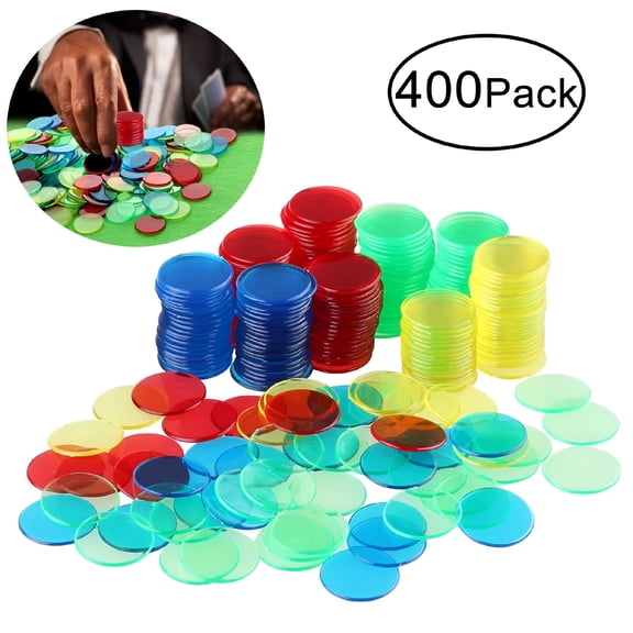 BESTSKY 400pcs 4 Colours 3/4 Inch Pro Count Bingo Chips Markers for Bingo Game Cards