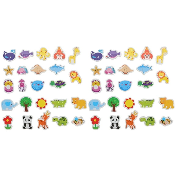 BESTSKY 48 Pcs Toy Magnets Animal for Toddlers 1-3 Fridge Stickers Magnetic Toys Sea Wood Baby Fun Magnets