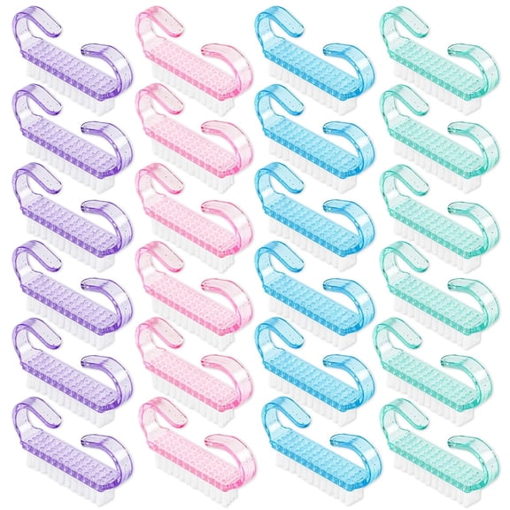 BESTSKY 48Pcs Fingernail Brush, Nail Brushes for Cleaning Fingernails | Colorful Handle Grip Nail Brush, Plastic Hand Scrub Brushes Toe Scrubber for Men Women, Nail Scrubber Brush Colorful
