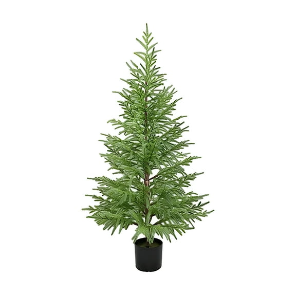 BESTSKY 4FT Pre-Lit Artificial Christmas Tree with LED Lights in Pot, Realistic porch christmas tree, Potted Faux Evergreen for Indoor Outdoorprelit christmas tree