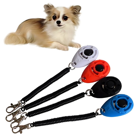 BESTSKY 4PCS Dog Training Clicker with Wrist Strap Dog Training Clickers 2 in 1 Whistle and Clicker Pet Training Tools for Dogs Cats Pets