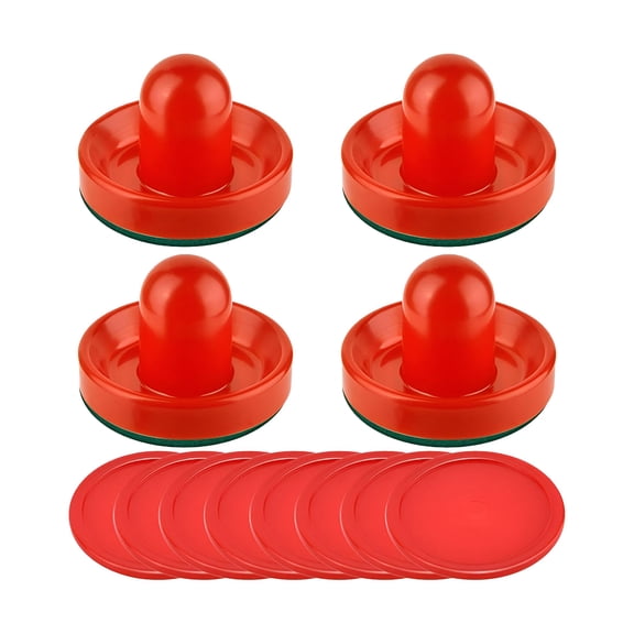 BESTSKY 4Pcs Air Hockey Pushers and 8Pcs Pucks,Air Hockey Paddles for Home Family Table Game,Red