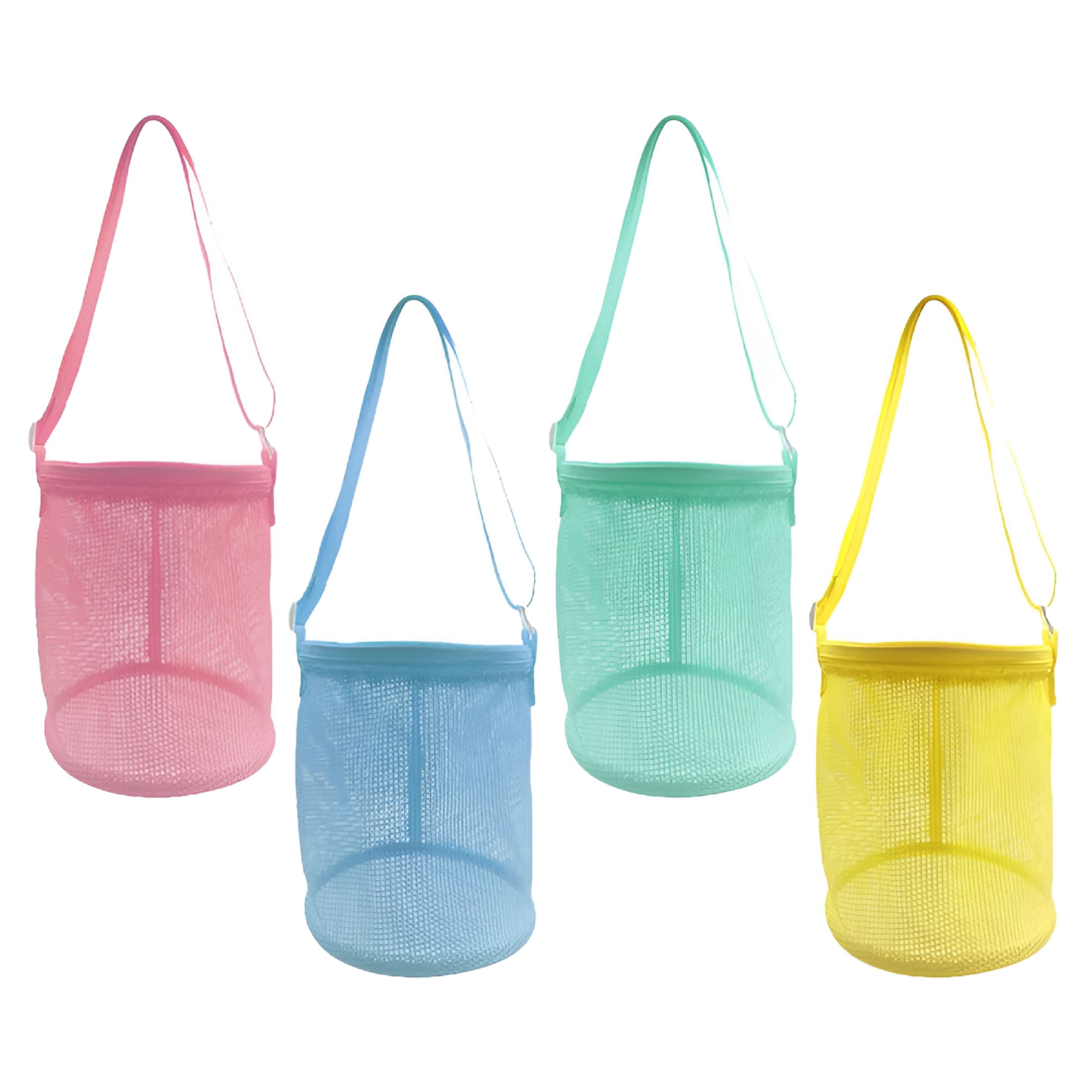 BESTSKY 4Pcs Beach Mesh Shell Bags Beach Toy Shell Bag Shell Collecting ...