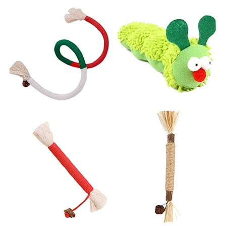 BESTSKY 4Pcs Cat Chew Toy,Catnip and Crunch Paper Cat Ball,Enhance Interactive Play Cat Teeth Cleaning,Style1