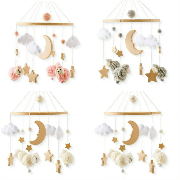 BESTSKY 4Pcs Crib Mobile,Gentle Fabric Toys Crib Toys Hanging,Simple and Intuitive Controls Mobile Arm for Crib,Color Mixing2