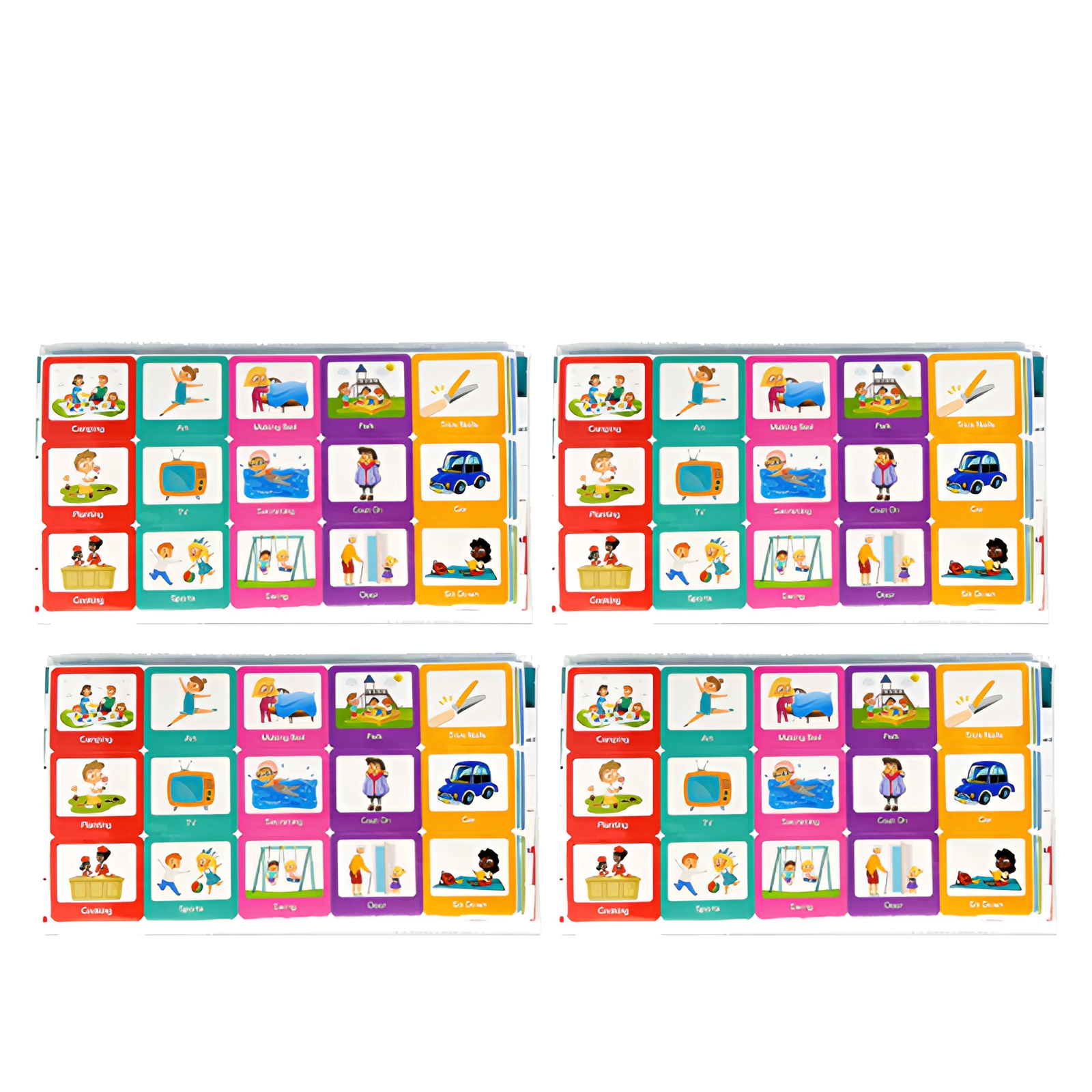 BESTSKY 4Pcs Flash Cards,Daily Routine Planning Toddler Flash Cards,Non ...