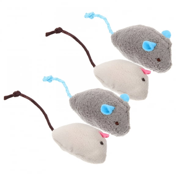 BESTSKY 4Pcs Mouse Shape Cat Toy Catnip Interactive Play Mood Relief for Cats