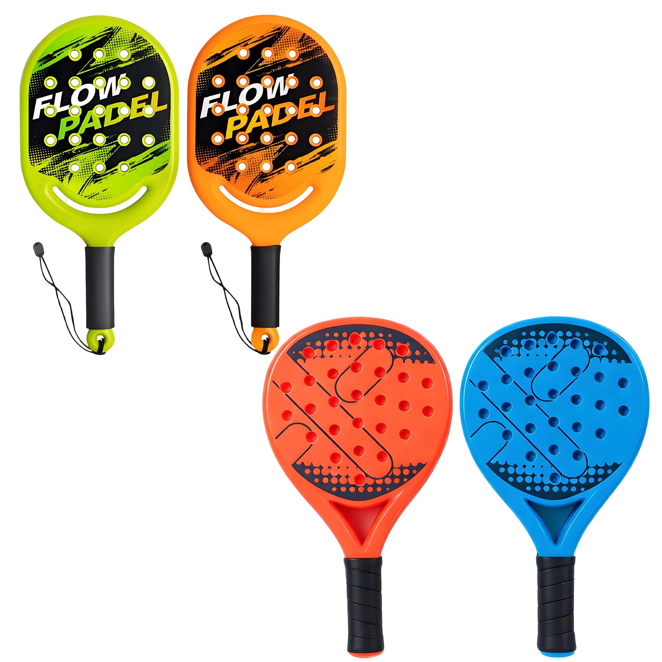 BESTSKY 4Pcs Padel Tennis Racket,High-Elastic Padel Racket with Non-Slip Handle,Superior Shock Absorption,Tennis Rackets with 2 Balls