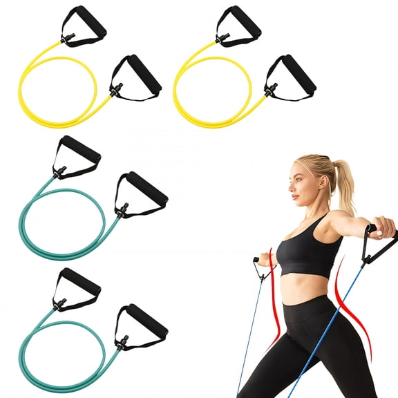 BESTSKY 4Pcs Resistance Bands,Workout Strength Training Resistance Bands with Handles,Glutes Home Activation Exercise Bands,Combination Style2,10/20Lb