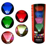 BESTSKY 4Pcs/Set LED Badminton Colourful Shuttlecocks Glow Birdies for Night Sports Activities