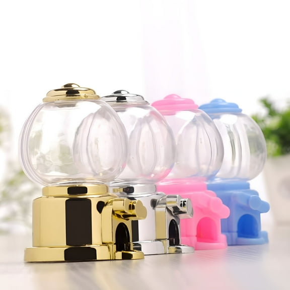 BESTSKY 4Pcs Small Candy Dispenser Manual Gumball Machine Plastic Candy Holder Toy