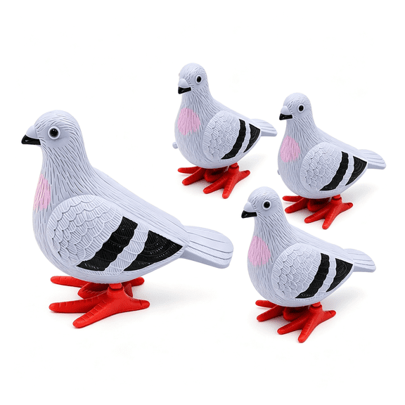 BESTSKY 4Pcs Wind Up Pigeon Toys Clockwork Dove Bird Models for Party,Realistic Look Wind-Up Pigeon Dove Clockwork Toys for Party Decorations,Pigeon Birthday Party Decorations