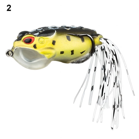 BESTSKY 5.5 Inch Soft Frog Lure, 3D Eyes Topwater Bass Fishing Toad